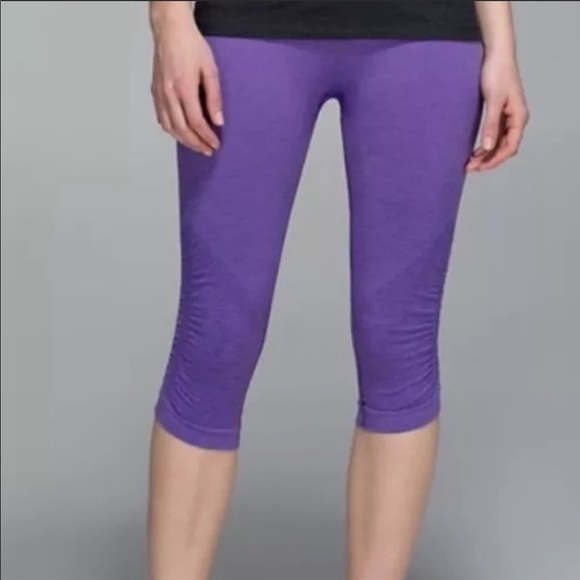 lululemon athletica Pants - Lululemon In The Flow Crop Power Purple